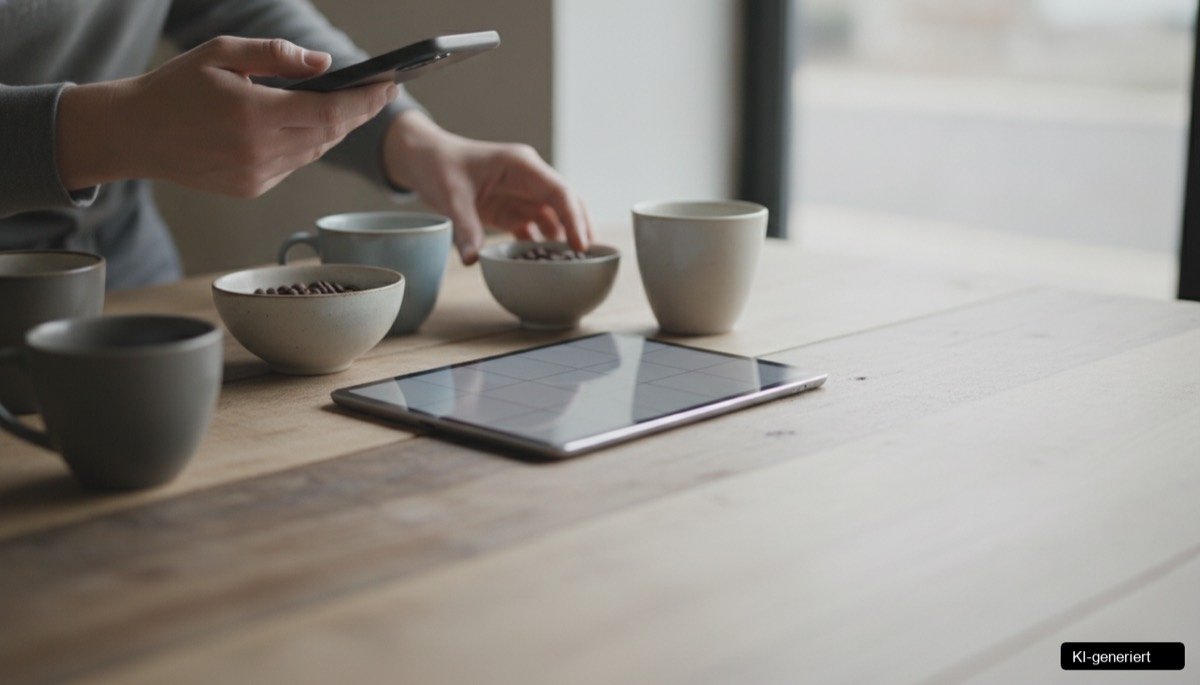 Eine Frau filmt mit einem Smartphone ein Produkt für Social Commerce Reels in der Steiermark